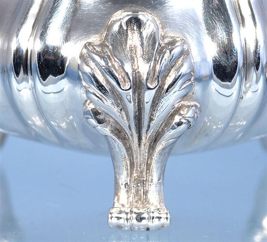 A set of four William IV silver salts, by Charles Goodwin, dia 78mm, weight 15.6oz/486grms.